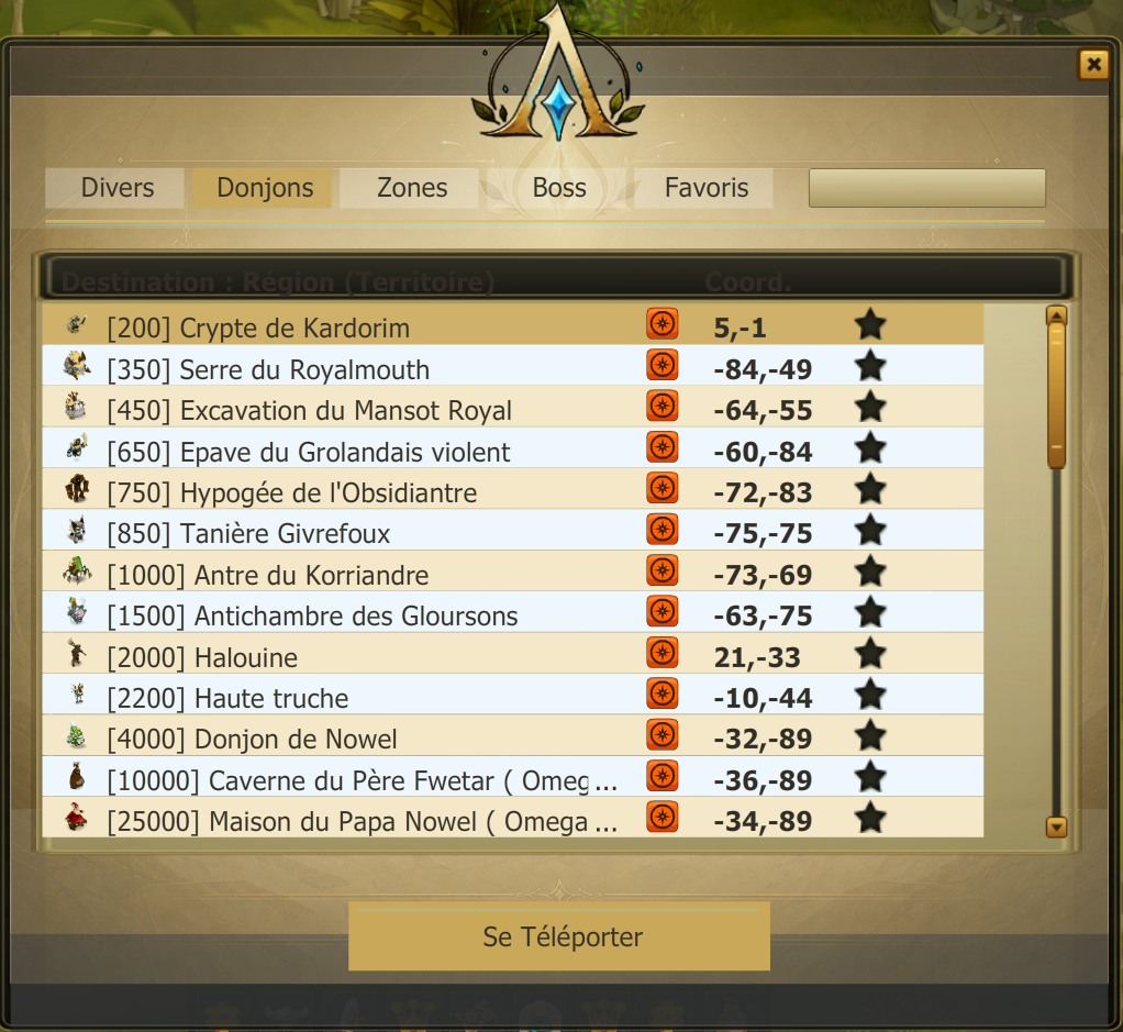 téléporteur Donjons