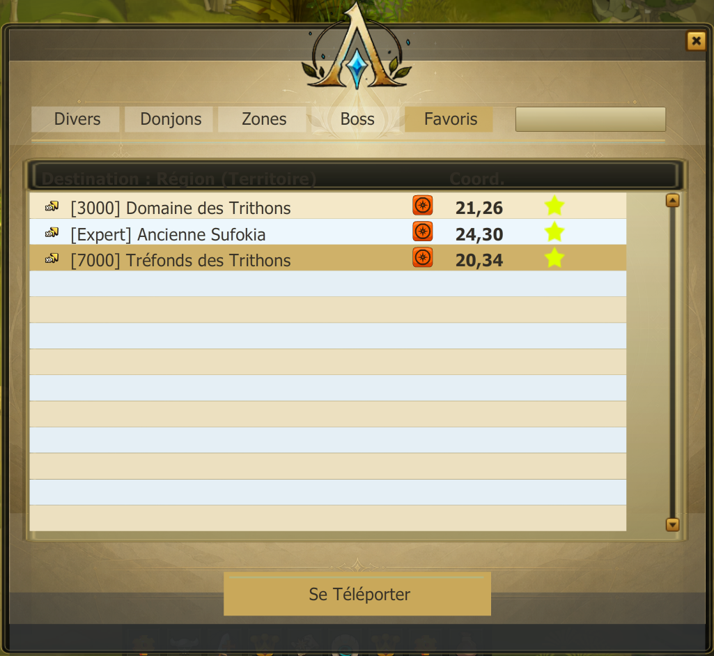 téléporteur Favoris