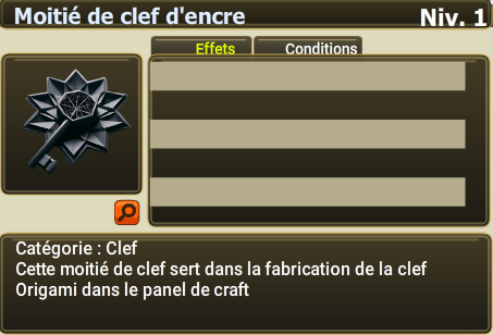 Moitié de clef d'encre