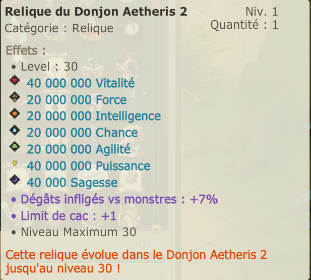 Relique donjon Aetheris 2