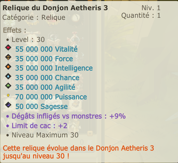 Relique donjon Aetheris 3