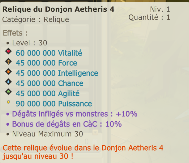 Relique donjon Aetheris 4