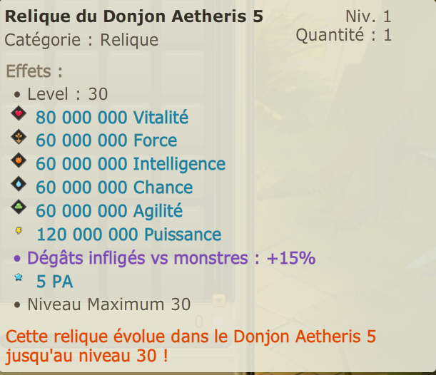 Relique donjon Aetheris 5