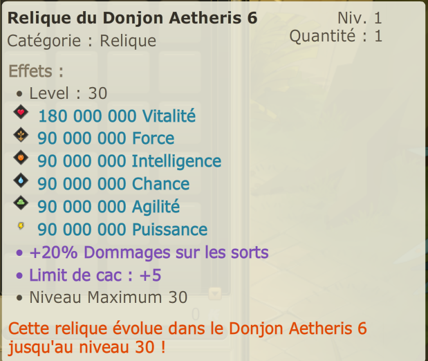 Relique donjon Aetheris 6